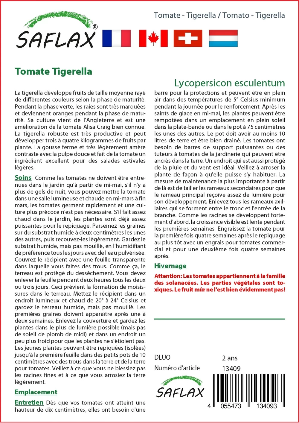 Kit De Culture - Tomate Tigerella - 10 Graines - Lycopersicon Esculentum – Image 3