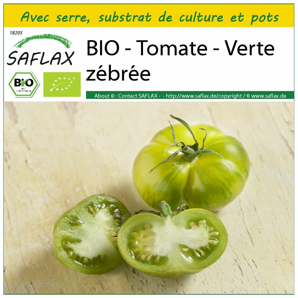 Kit De Culture - Bio - Tomate - Verte Zébrée - 10 Graines - Solanum Lycopersicum