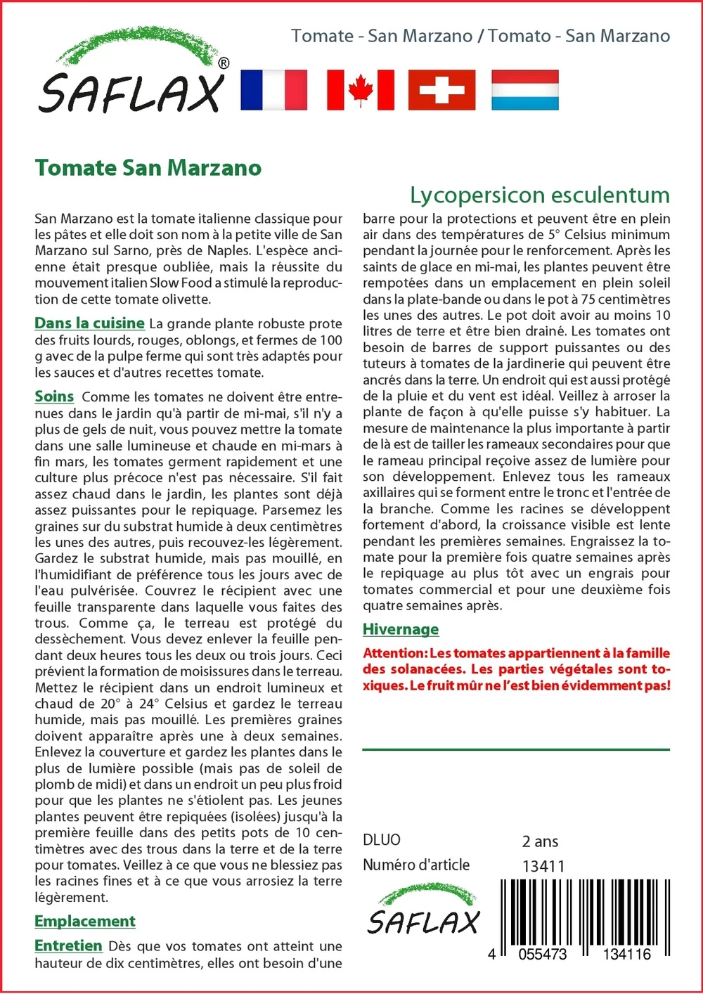Kit De Culture - Tomate San Marzano - 10 Graines - Lycopersicon Esculentum – Image 3